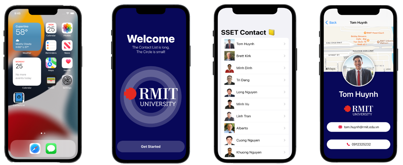 Contact List App Screenshots