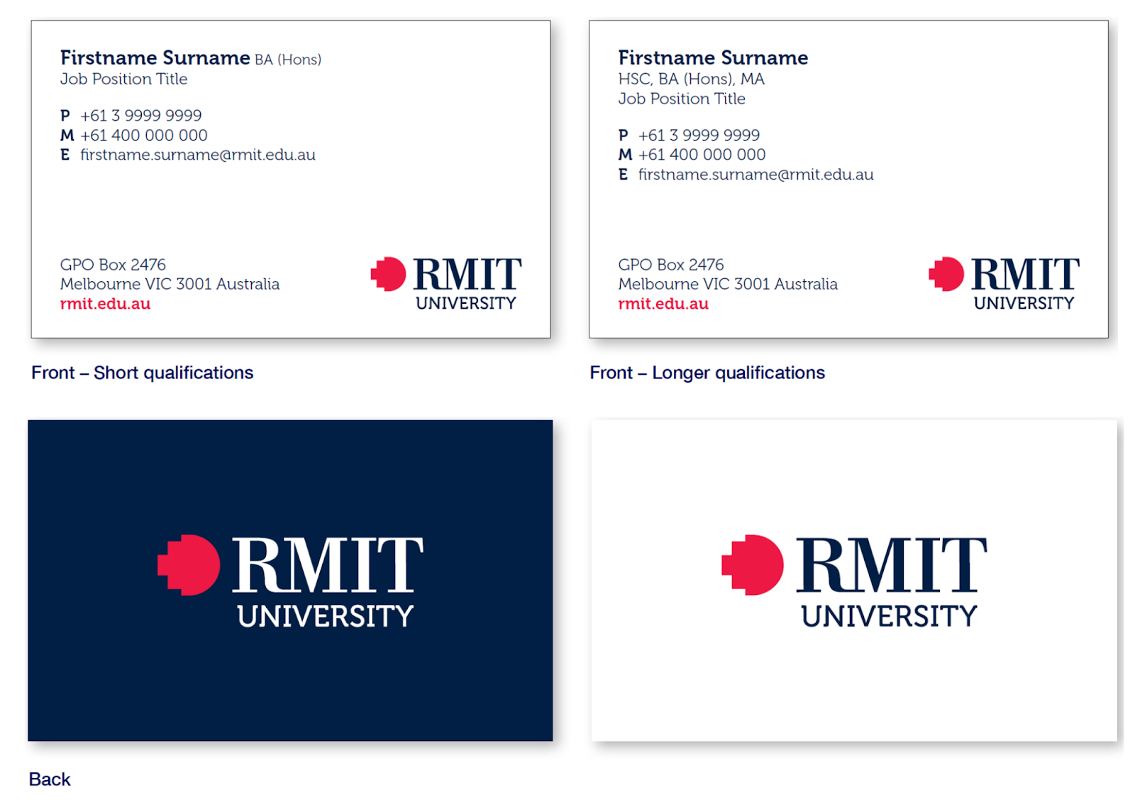 RMIT Business Card