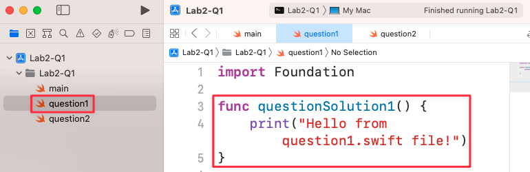 Organize Swift Files in Xcode Step 1