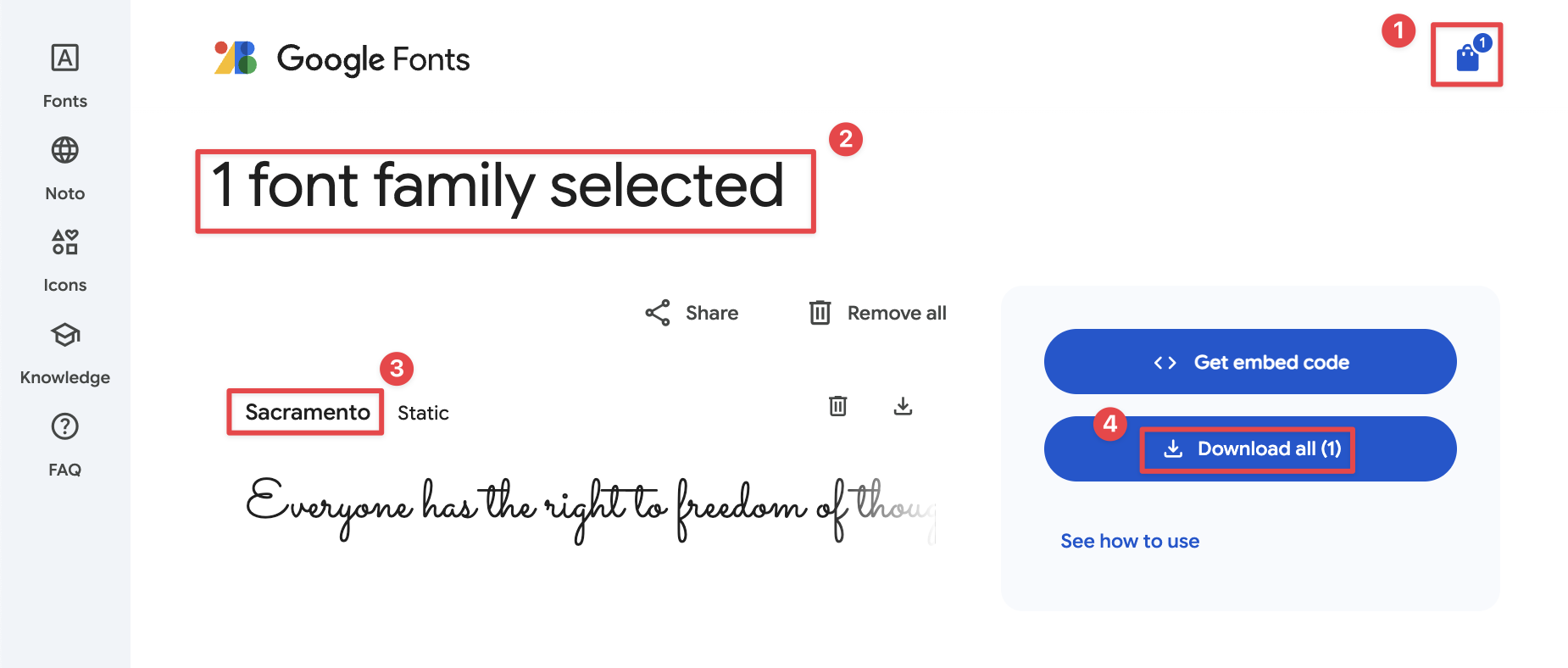 Choose and Download Font