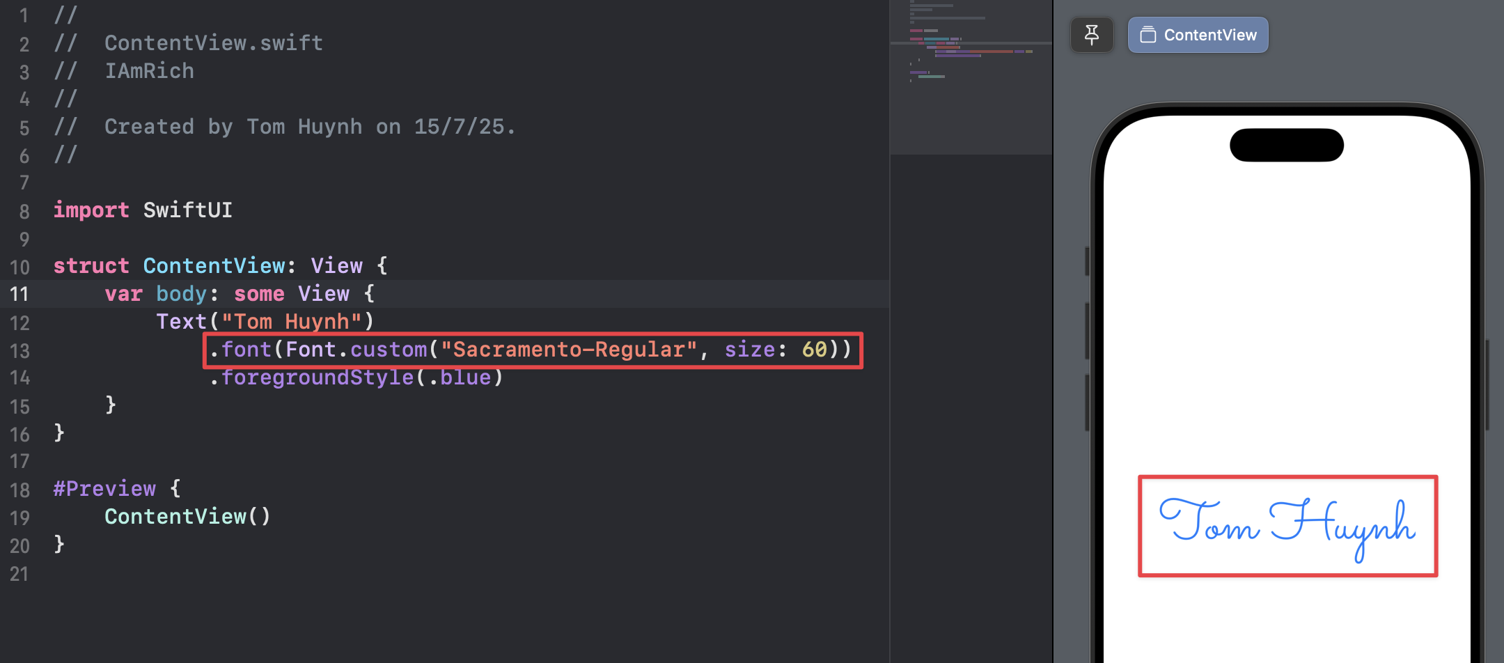 Use Custom Font in SwiftUI
