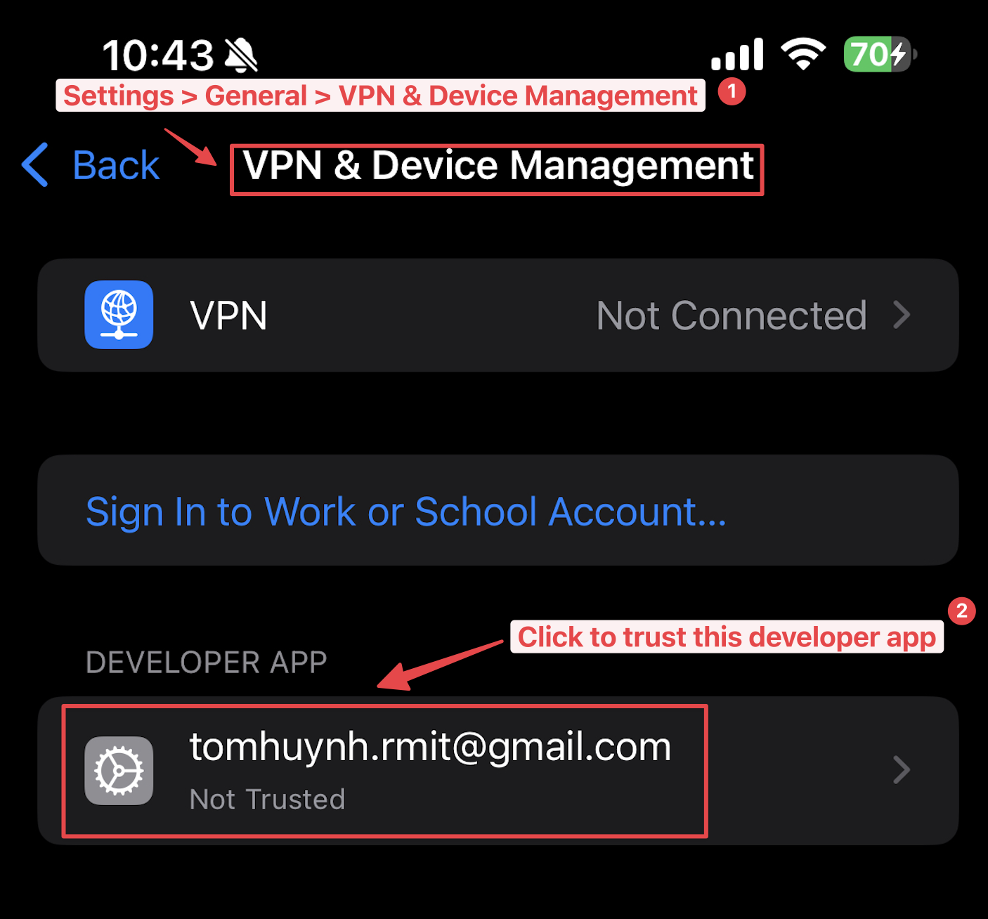 Trust the Developer on Your Device
