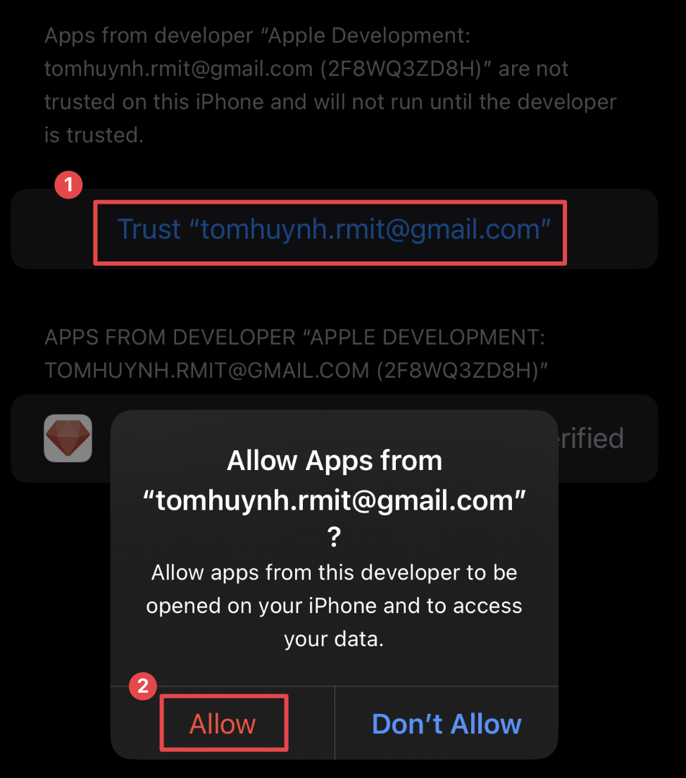 Trust the Developer on Your Device