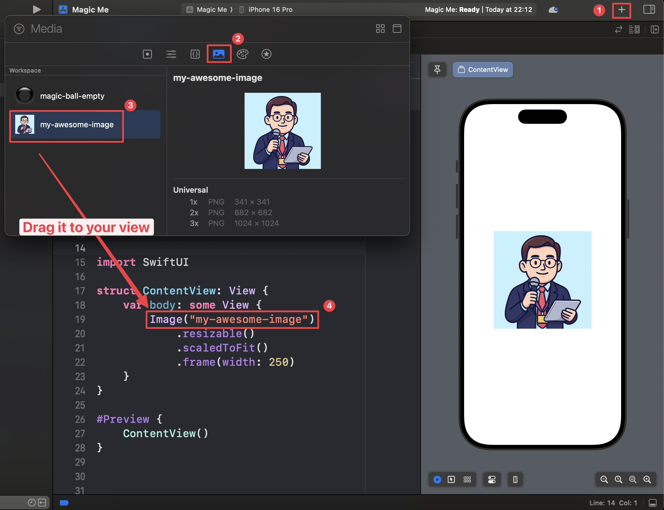 Using the image set in SwiftUI